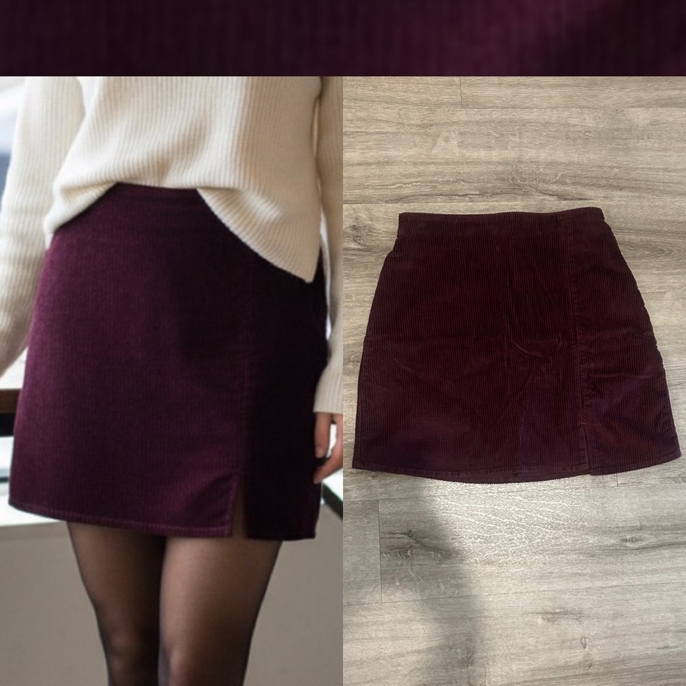 Hollister (S) Corduroy Plum Zip Mini Skirt